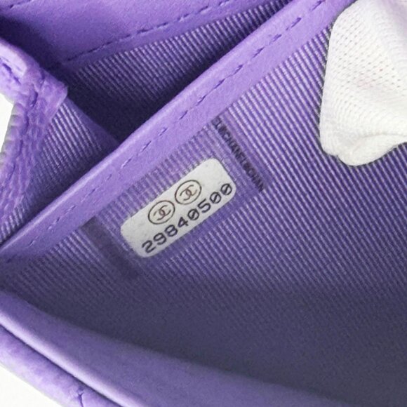 RARE Authentic CHANEL CC Timeless Caviar Flap Wallet Chain Purse Purple Bag - Picture 9 of 15